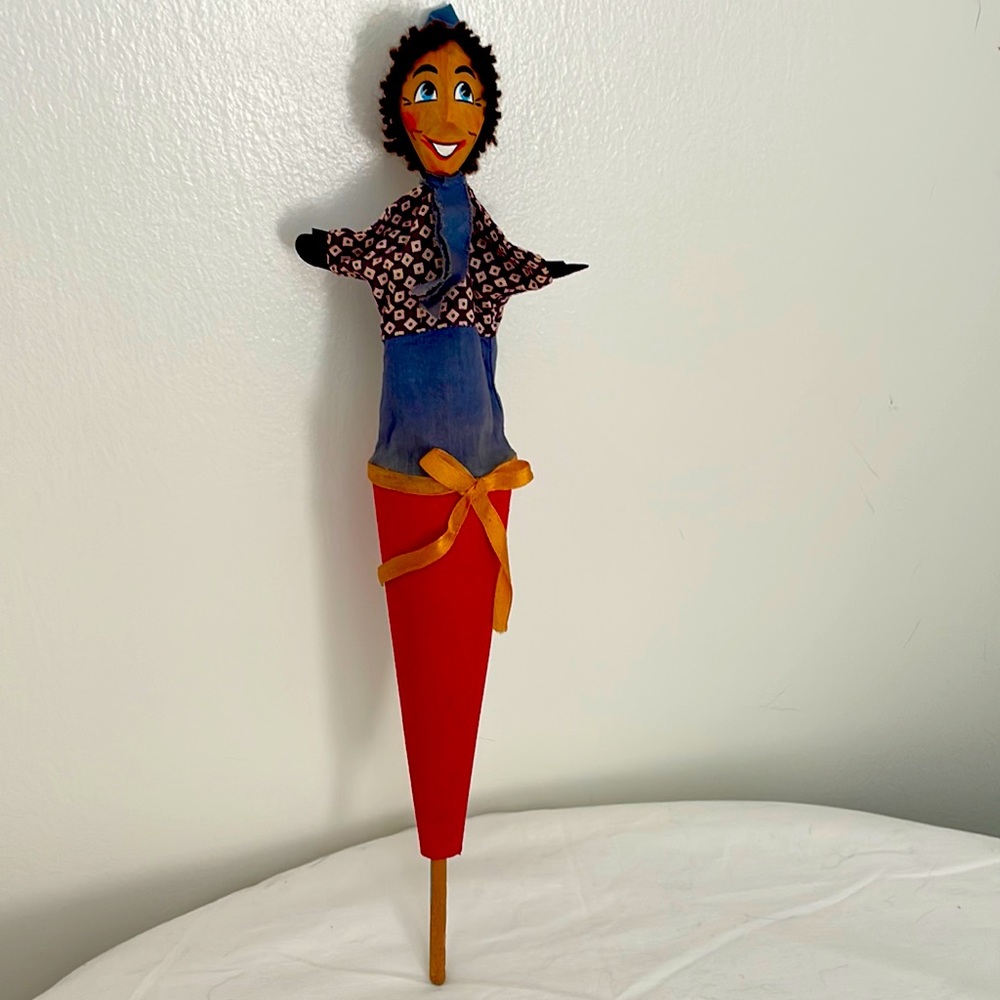 Antique German Puppet On Wood Stick